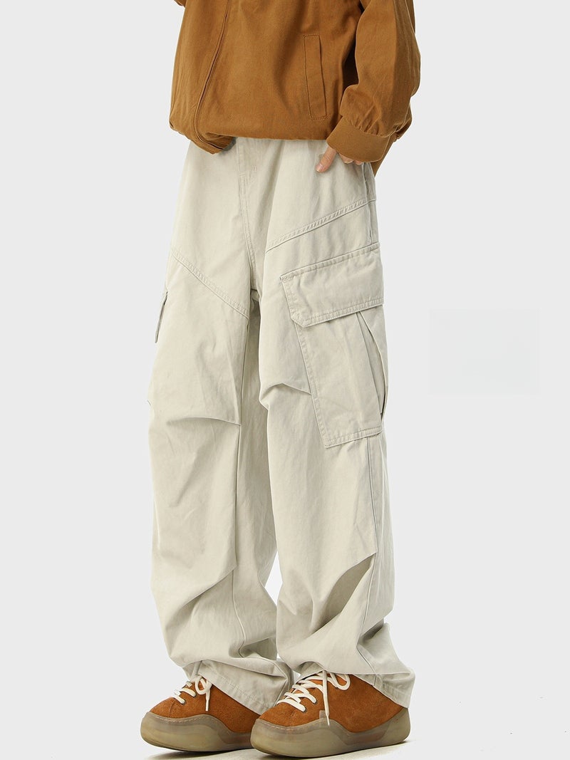 Niche High-End Design High Street Straight Drape Casual Pants For Men And Women Korean Style Trendy Pure Cotton Cargo Pants - Image 3